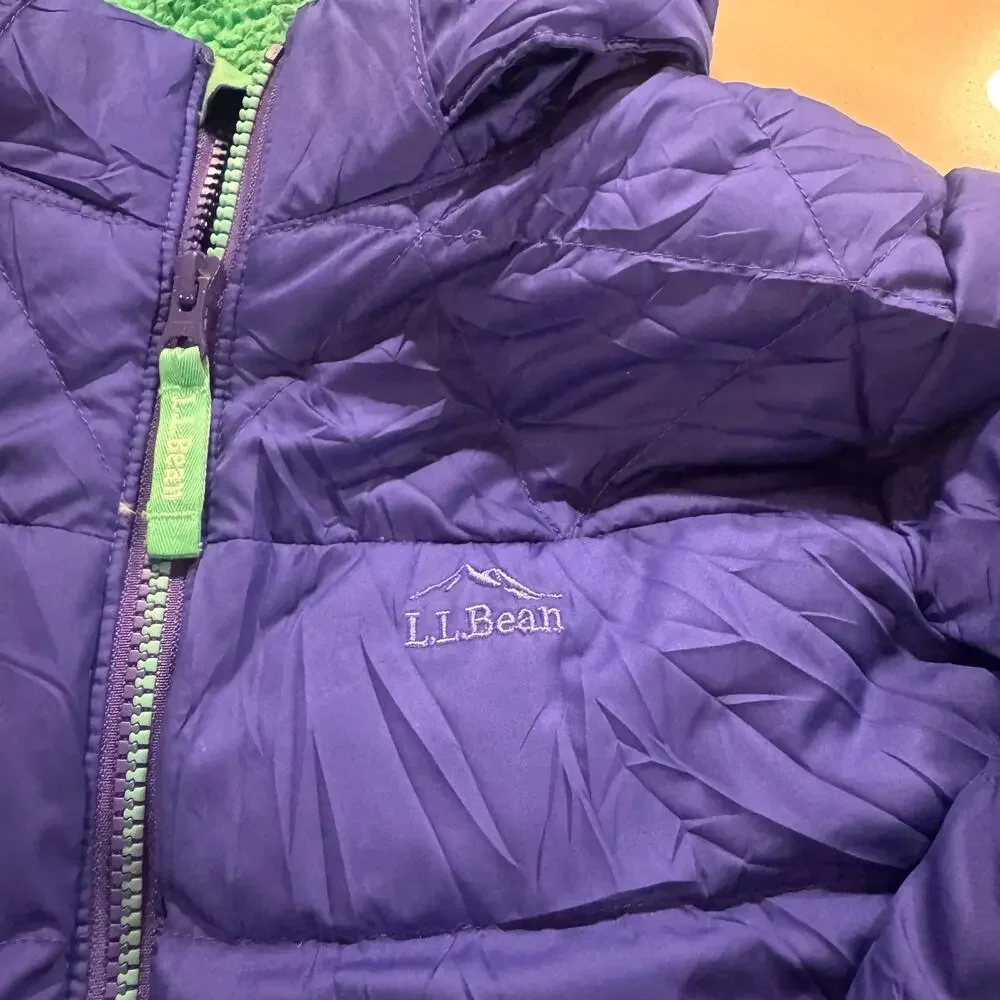 LL Bean's Down Jacket Blue with Green Interior Size S8 - Picture 2 of 8